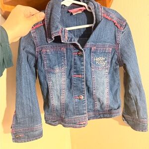 Hello Kitty Denim Jacket with Pink Stitching